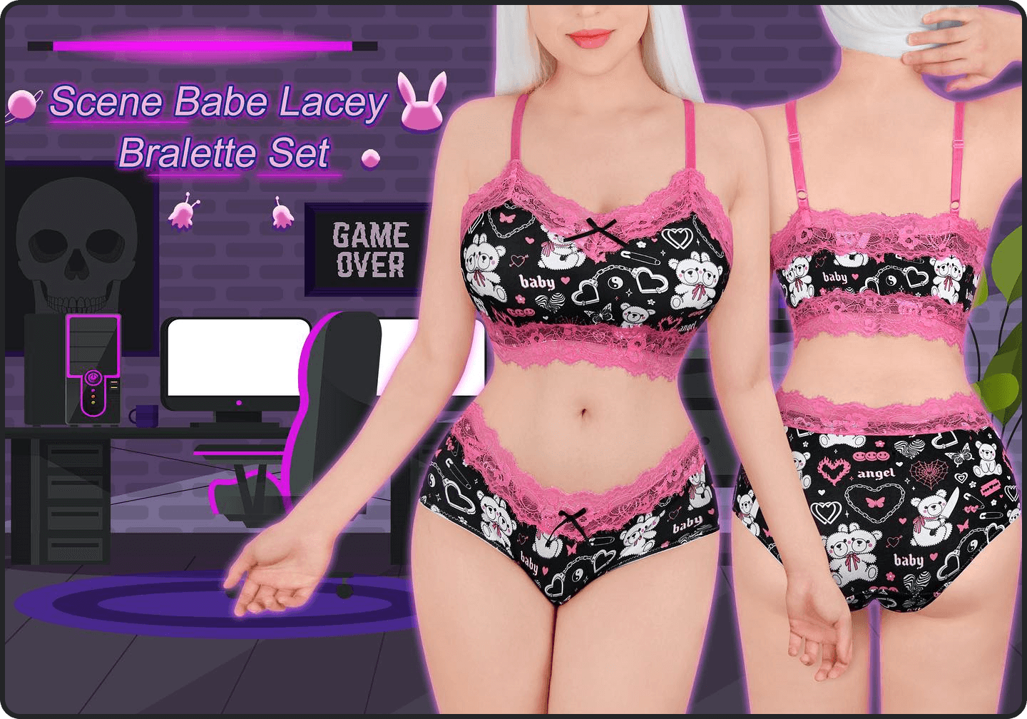 Scene Babe Lacey Bralette Set